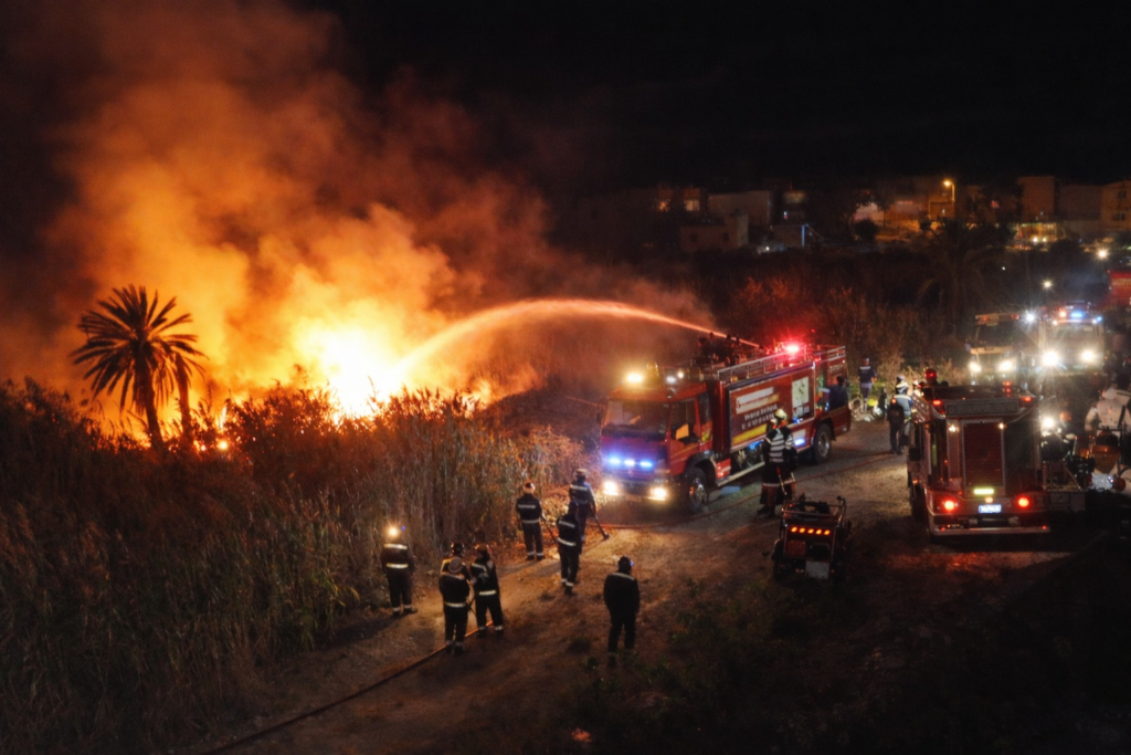 حريق مهول بوادي الساقية الحمراء في العيون يستنفر السلطات قبل الإفطار